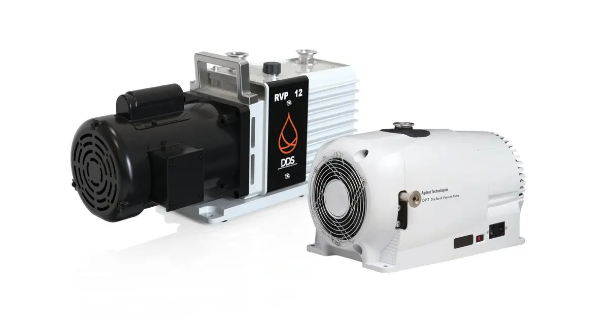 DDS rotary vane pump next to a scroll pump