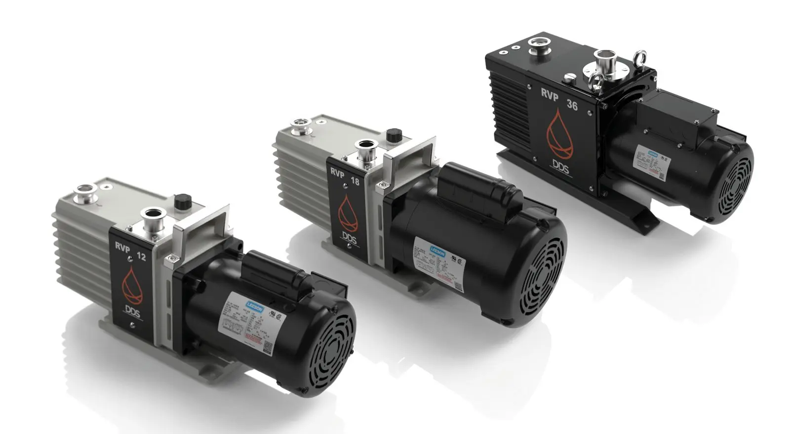 Three DDS RVP rotary vane vacuum pumps