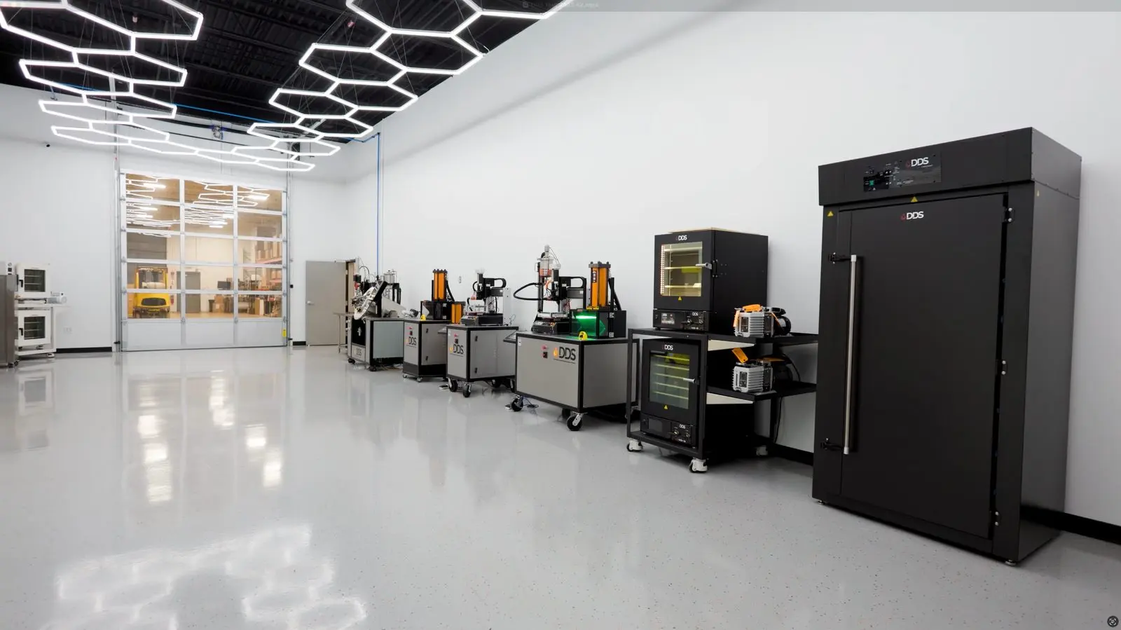 Wide view of the DDS showroom